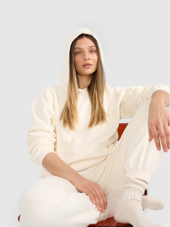 4F 4F Felpa di pile 4FRAW25TFLEF451-11S Crema Loose Fit