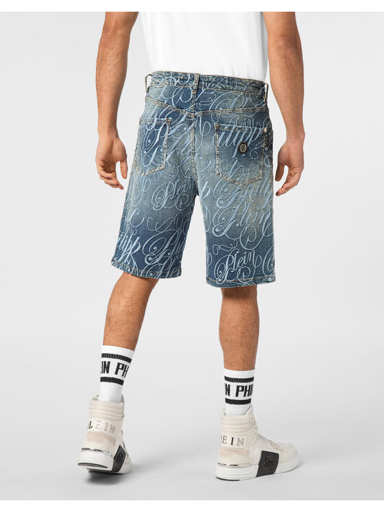 PHILIPP PLEIN PHILIPP PLEIN Szorty jeansowe 24311 Niebieski Regular Fit