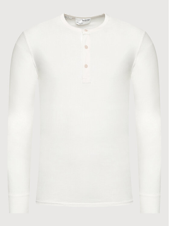 Selected Homme Selected Homme Majica z dolgimi rokavi Baker 16080133 Bela Regular Fit