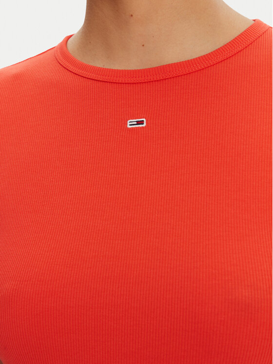 Tommy Jeans Tommy Jeans Тишърт Essential DW0DW17383 Оранжев Slim Fit