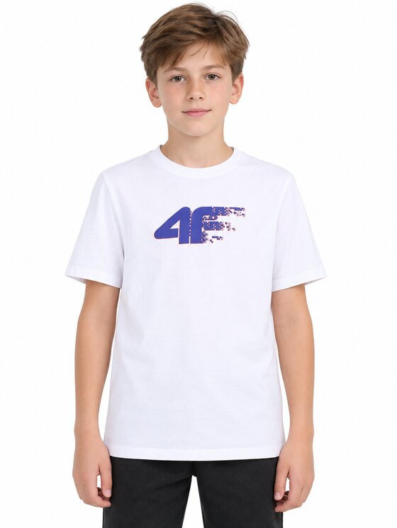 4F 4F T-shirt 4FJWAW26TTSHM3516-10S Bianco Loose Fit