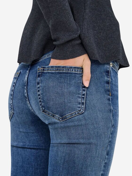 ONLY ONLY Τζιν ONLBLUSH JEANS MW FLA RHINESTONE Μπλε Flared Fit