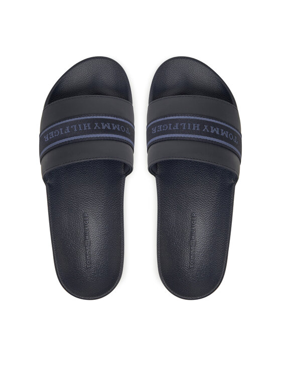 Tommy Hilfiger Tommy Hilfiger Şlapi Hilfiger Poolside With Webbing FW0FW08529 Bleumarin