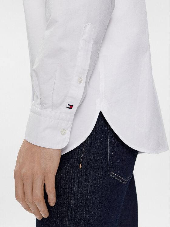Tommy Hilfiger Tommy Hilfiger Koszula Oxford Monotype MW0MW33797 Biały Slim Fit