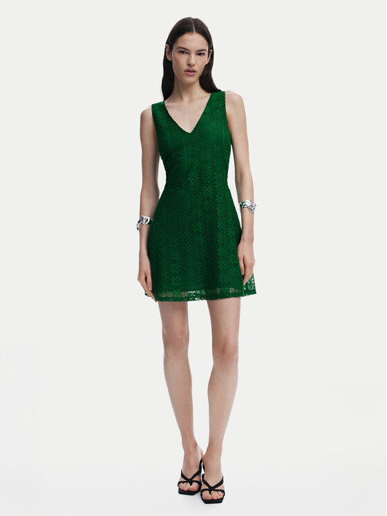 Desigual Desigual Abito da cocktail 25SWVW53 Verde Slim Fit