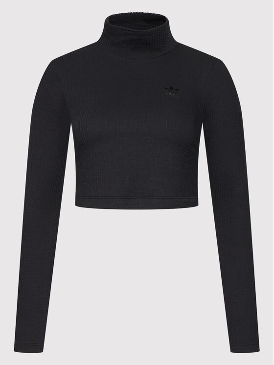 adidas Blusa Cropped Rib HE6905 Nero Regular Fit Modivo