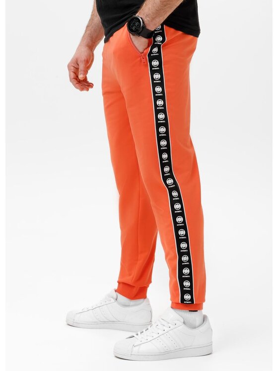 PITBULL PITBULL Spodnie dresowe TAPE NUGGET Pomarańczowy Regular Fit