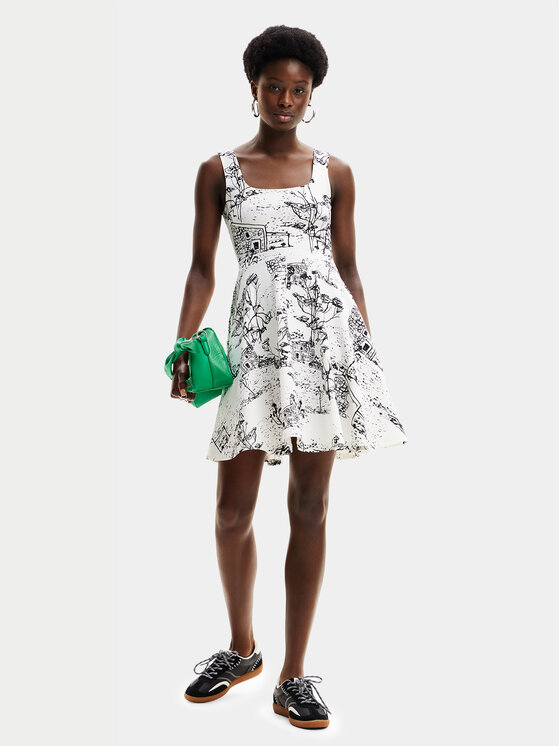 Desigual Desigual Suvekleit Tually 24SWVK09 Valge Regular Fit