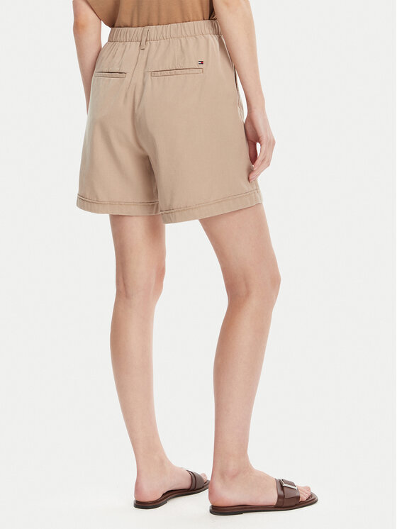 Tommy Hilfiger Tommy Hilfiger Шорти от плат WW0WW44762 Бежов Regular Fit