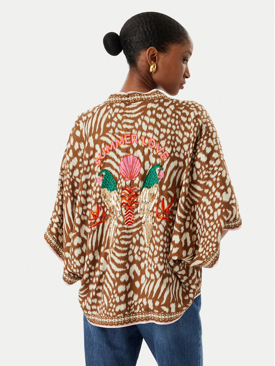 LOLA CASADEMUNT LOLA CASADEMUNT Kimono LS2602002 Hnedá Regular Fit