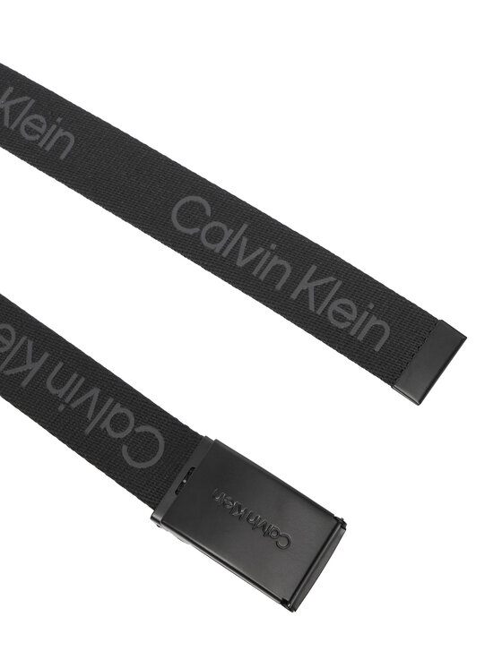 Calvin Klein Calvin Klein Detský opasok Calvin Logo Canvas Belt IU0IU00667 Čierna