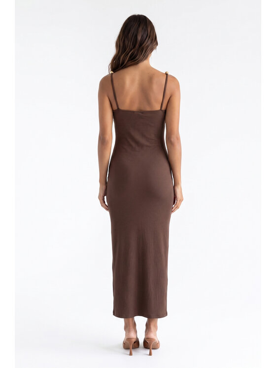FIGL FIGL Sukienka letnia M1199 Brązowy Fitted Fit