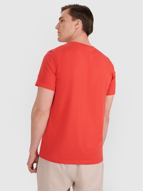 4F 4F T-Shirt 4FWMM00TTSHM2256-062S Czerwony Regular Fit