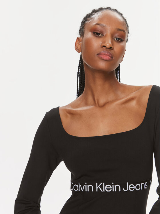 Calvin Klein Jeans Calvin Klein Jeans Haljina za svaki dan J20J221989 Crna Slim Fit