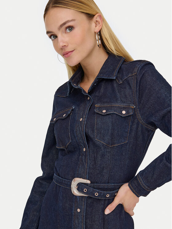 ONLY ONLY Džínsové šaty Camomile 15357757 Tmavomodrá Regular Fit