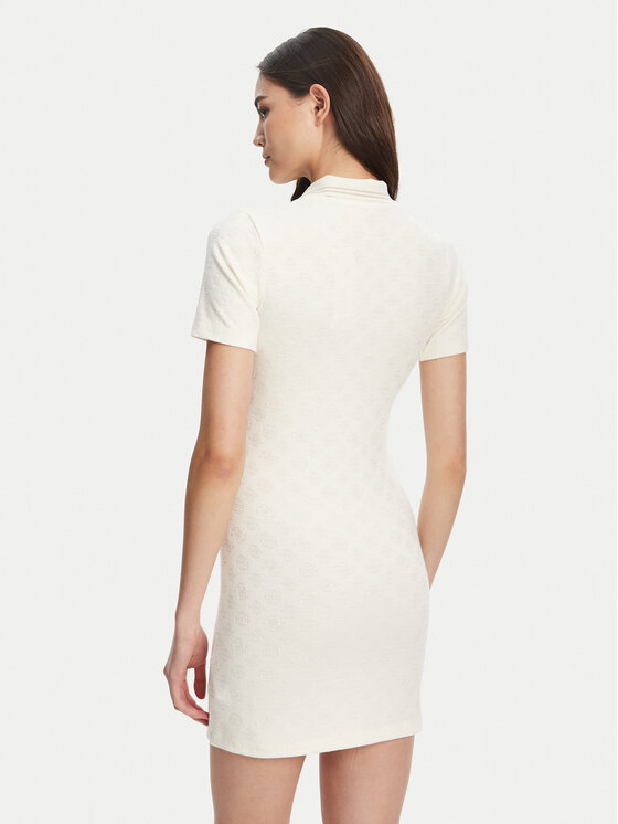Guess Guess Rochie tricotată V5YK00 KCX12 Écru Regular Fit