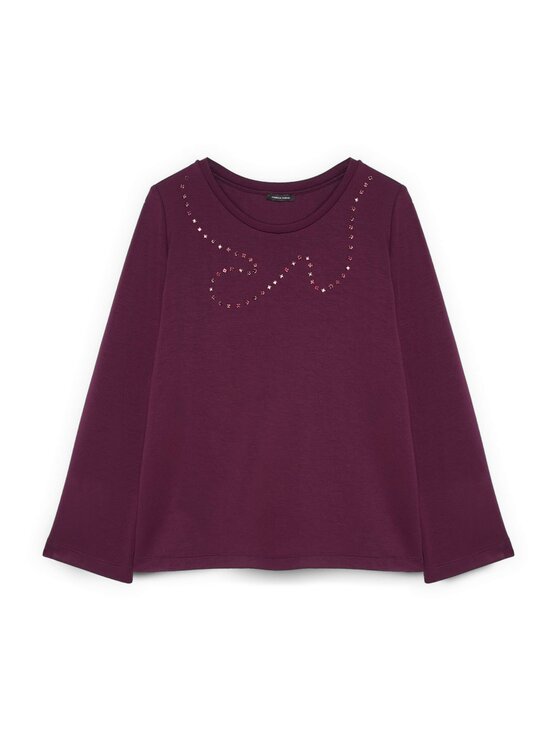 Fiorella Rubino Fiorella Rubino Bluza G897L009260N039 Bordowy Flared Fit
