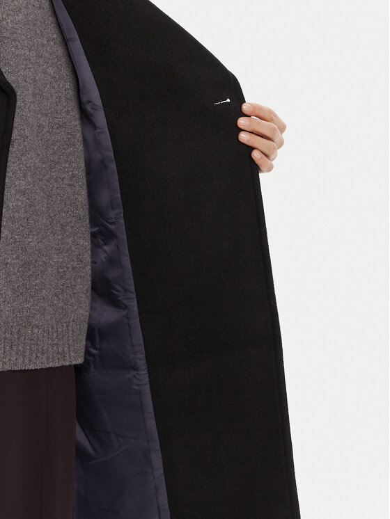 Calvin Klein Calvin Klein Wollmantel LV044D557G Schwarz Regular Fit