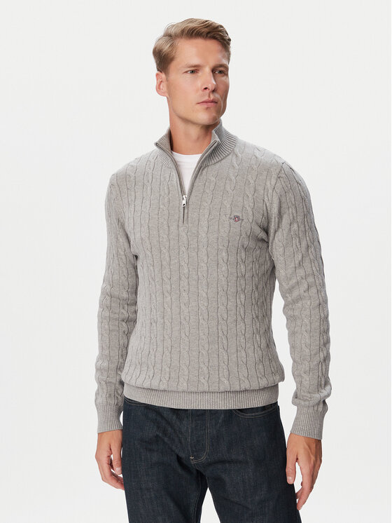 Gant Gant Megztinis 8050603 Pilka Regular Fit