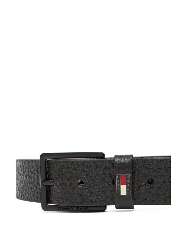 Tommy Jeans Tommy Jeans Meeste püksirihm Tjm Elevated Flag Leather 3.5 AM0AM13418 Must