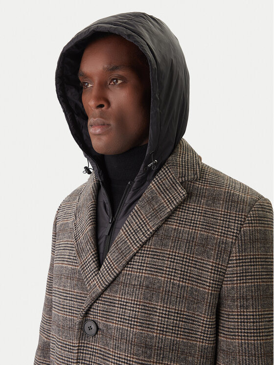 KARL LAGERFELD KARL LAGERFELD Vlnený kabát 455733 554755 Sivá Regular Fit
