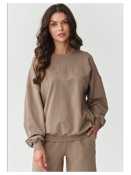 Makadamia Makadamia Dres M890 Brązowy Loose Fit