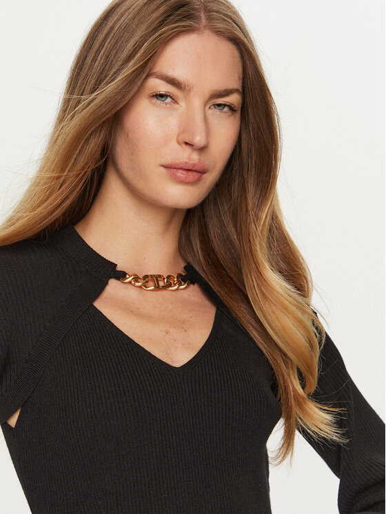 TWINSET TWINSET Trikotažinė suknelė 241TP3361 Juoda Slim Fit