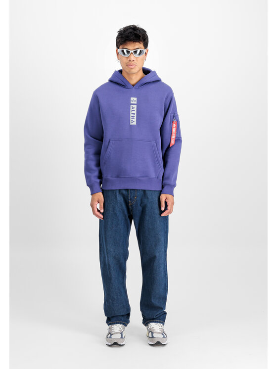 Alpha Industries Alpha Industries Bluza Alpha Puff Print Hoodie Fioletowy Regular Fit