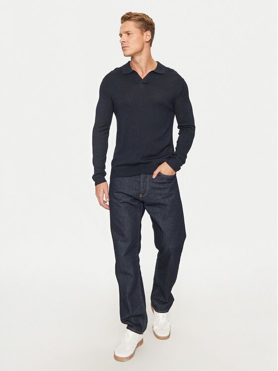 Sisley Sisley Sweter 11BAS300J Granatowy Regular Fit