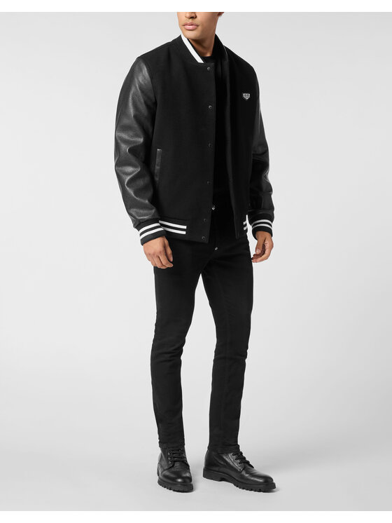 PHILIPP PLEIN PHILIPP PLEIN Kurtka bomber 25607 Czarny Regular Fit