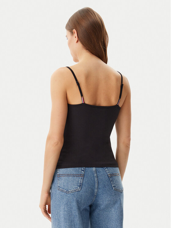 Tommy Jeans Tommy Jeans Top Essential DW0DW20675 Negru Slim Fit