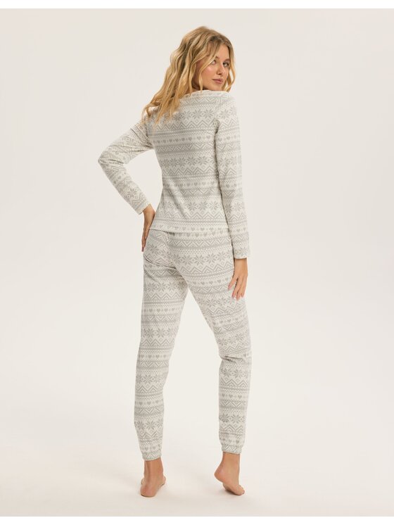 Esotiq Esotiq Piżama 43956 Biały Regular Fit
