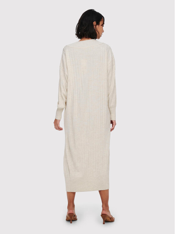 ONLY ONLY Sukienka dzianinowa New Tessa 15236372 Beżowy Regular Fit