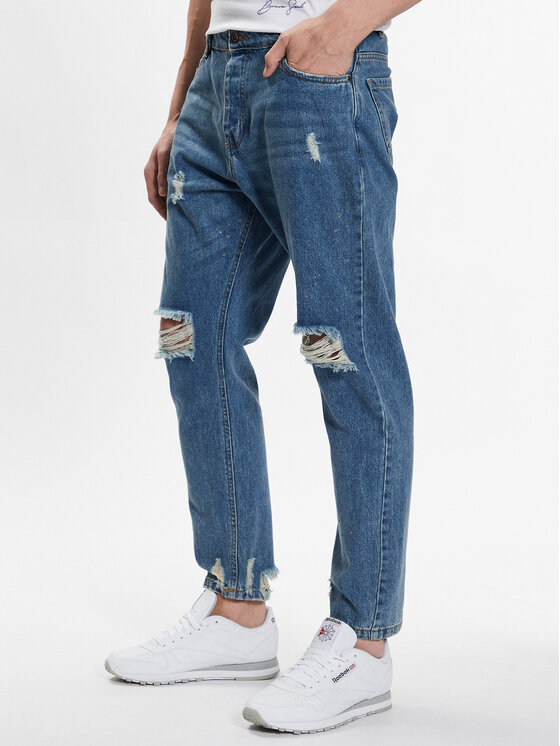 Brave Soul Jeans hlače MJN-BARKERPAINT Modra Regular Fit