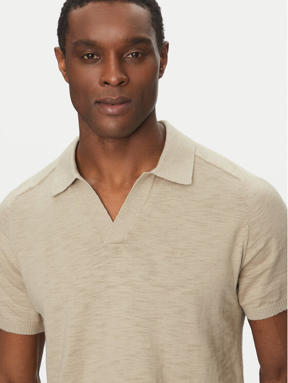 Calvin Klein Calvin Klein Pólóing K10K114087 Bézs Regular Fit