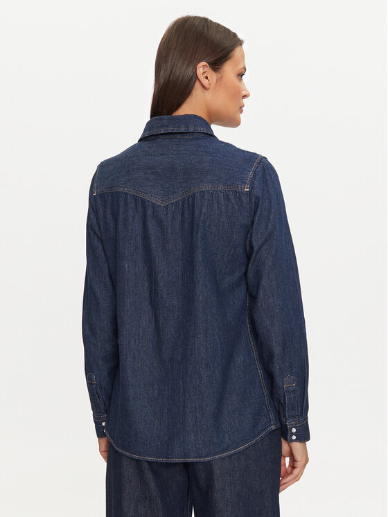 United Colors Of Benetton camicia di jeans 5RZKDQ06T Blu scuro Regular Fit Modivo