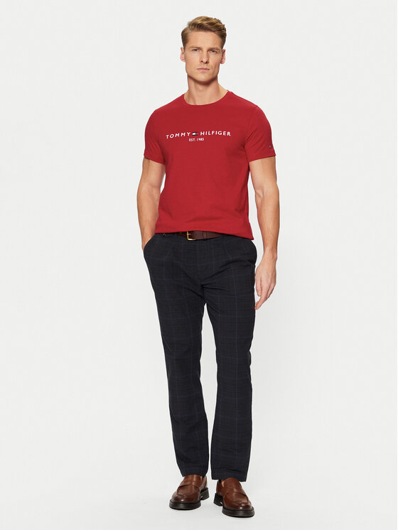 Tommy Hilfiger Tommy Hilfiger Тишърт Tommy Logo MW0MW11797 Червен Slim Fit