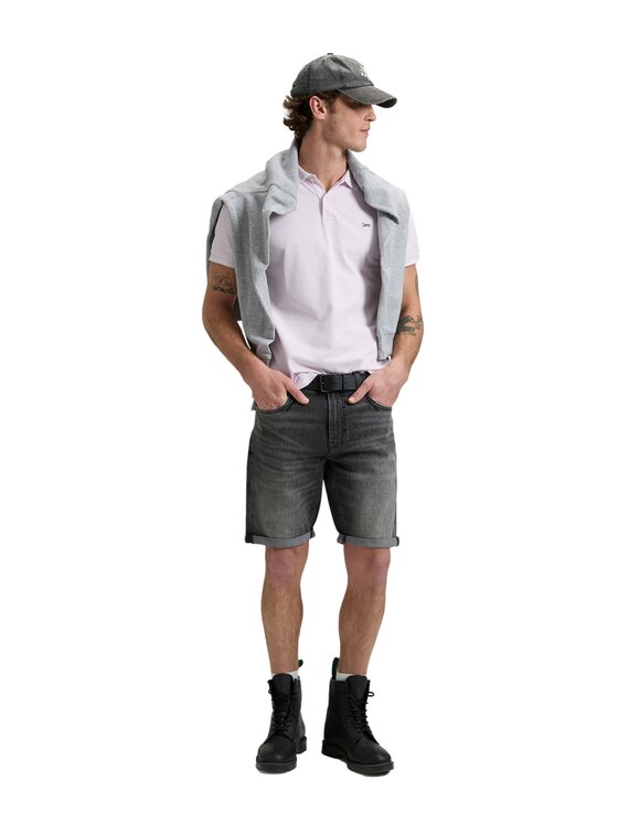 Lee Lee Szorty jeansowe 112376315 Szary Regular Fit