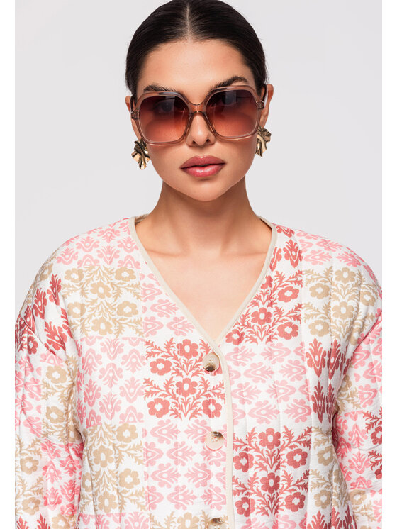 Ombre Ombre Kurtka przejściowa OW-JALP-0126 Różowy Loose Fit