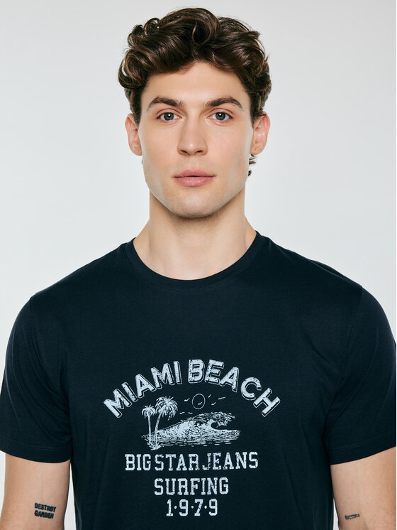 BIG STAR BIG STAR T-Shirt FORS Granatowy Basic Fit