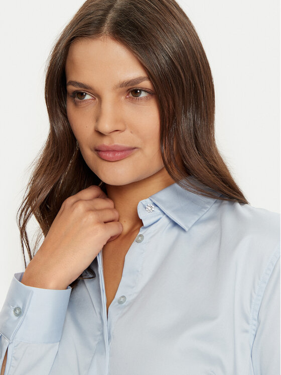 Guess Guess Camicia W5RH31 WAF10 Celeste Regular Fit