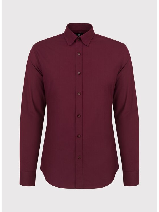 Pako Lorente Pako Lorente Koszula P24WF-1X-053 Bordowy Slim Fit