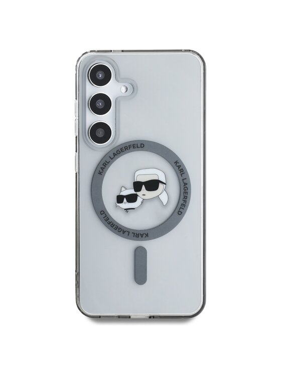 KARL LAGERFELD KARL LAGERFELD Etui na telefon Button Karl & Choupette Heads Printed Logo Czarny