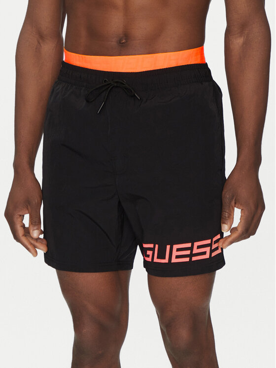 Guess Guess Plavecké šortky F5GT12 WH1C2 Černá Regular Fit