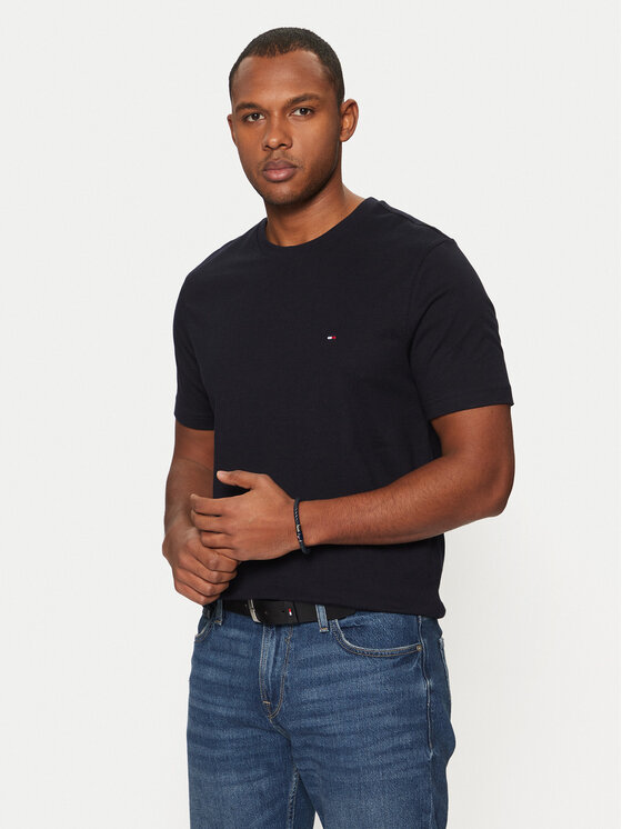 Tommy Hilfiger Tommy Hilfiger T-Shirt Essential MW0MW37267 Granatowy Regular Fit