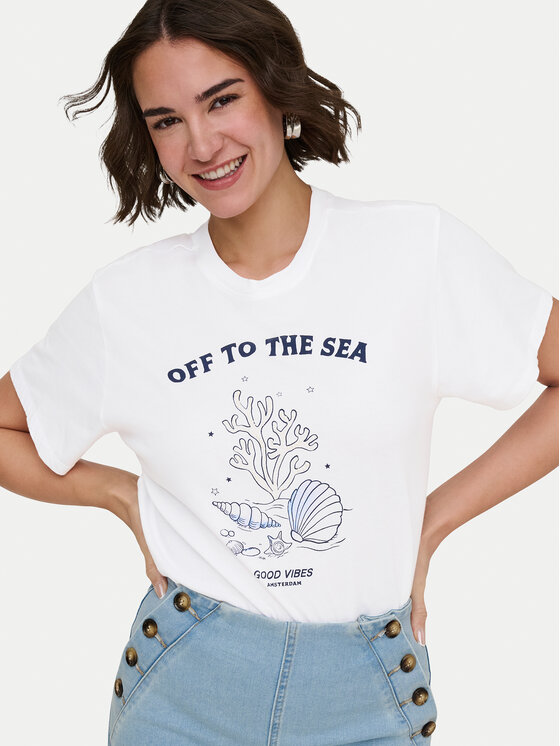 ONLY ONLY T-Shirt Celine 15374989 Λευκό Regular Fit