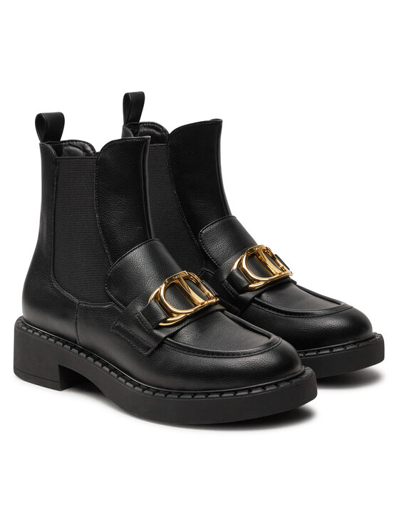 TWINSET TWINSET Kotníková obuv s elastickým prvkem 242TCP032 Černá
