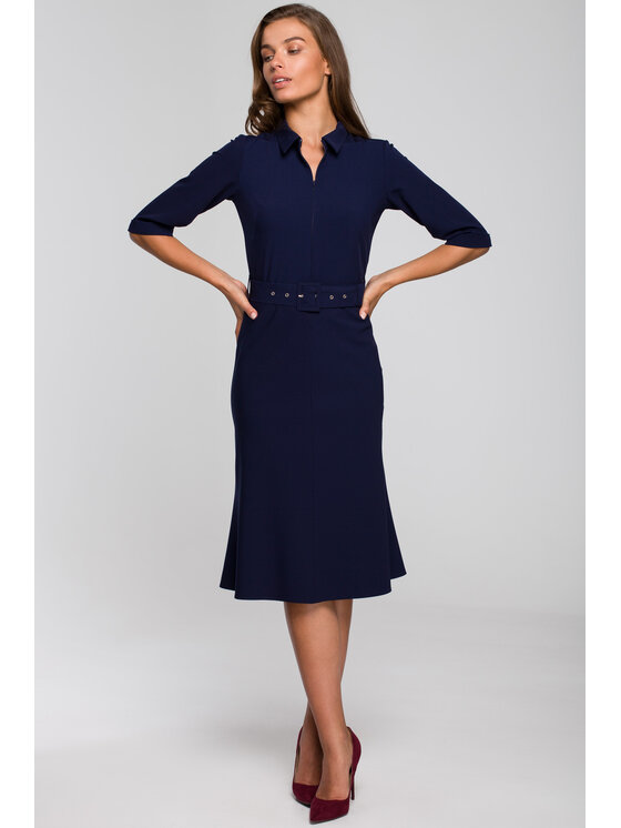 Stylove Stylove Každodenné šaty S231 Tmavomodrá Regular Fit