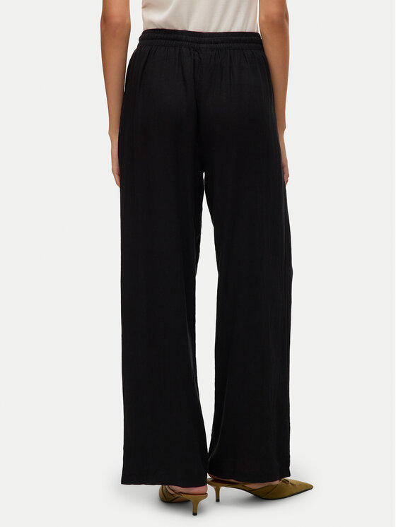 Vero Moda Vero Moda Kalhoty z materiálu Linn 10305091 Černá Loose Fit