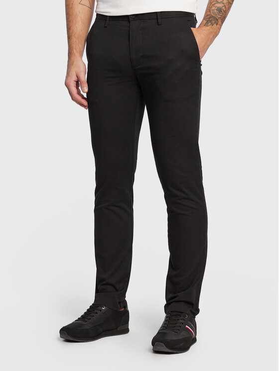 Tommy Hilfiger Chino nohavice Bleecker MW0MW26619 Čierna Slim Fit